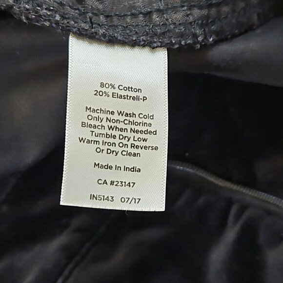 Talbots Flawless Five-Pocket Jeans Women's 12 (34x28) Black Velour Jeggings EUC - Picture 12 of 14